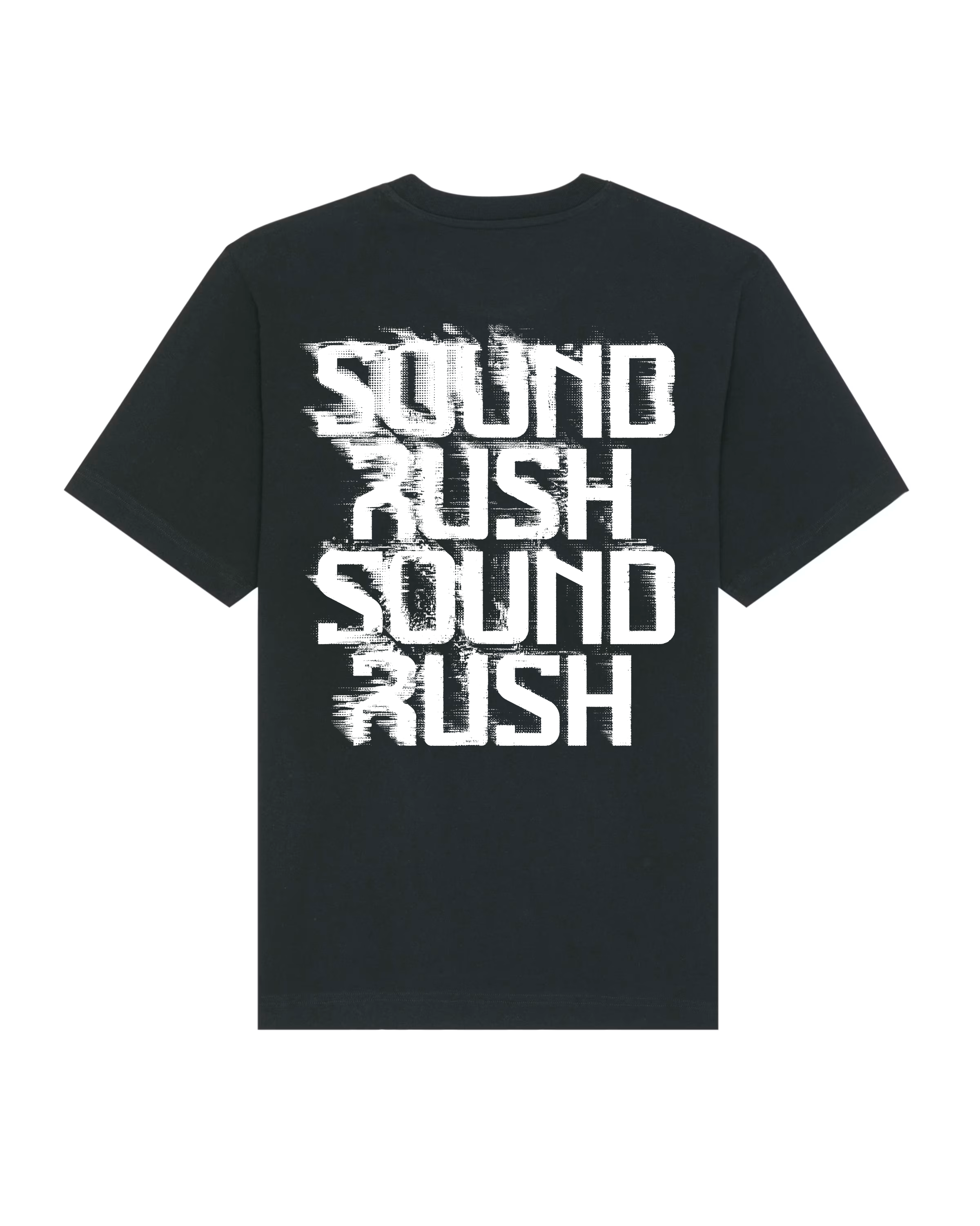DISTRESSED LOGO BLACK T-SHIRT