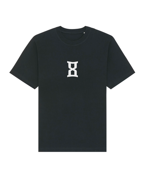 DISTRESSED LOGO BLACK T-SHIRT