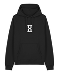DISTRESSED LOGO BLACK HOODIE