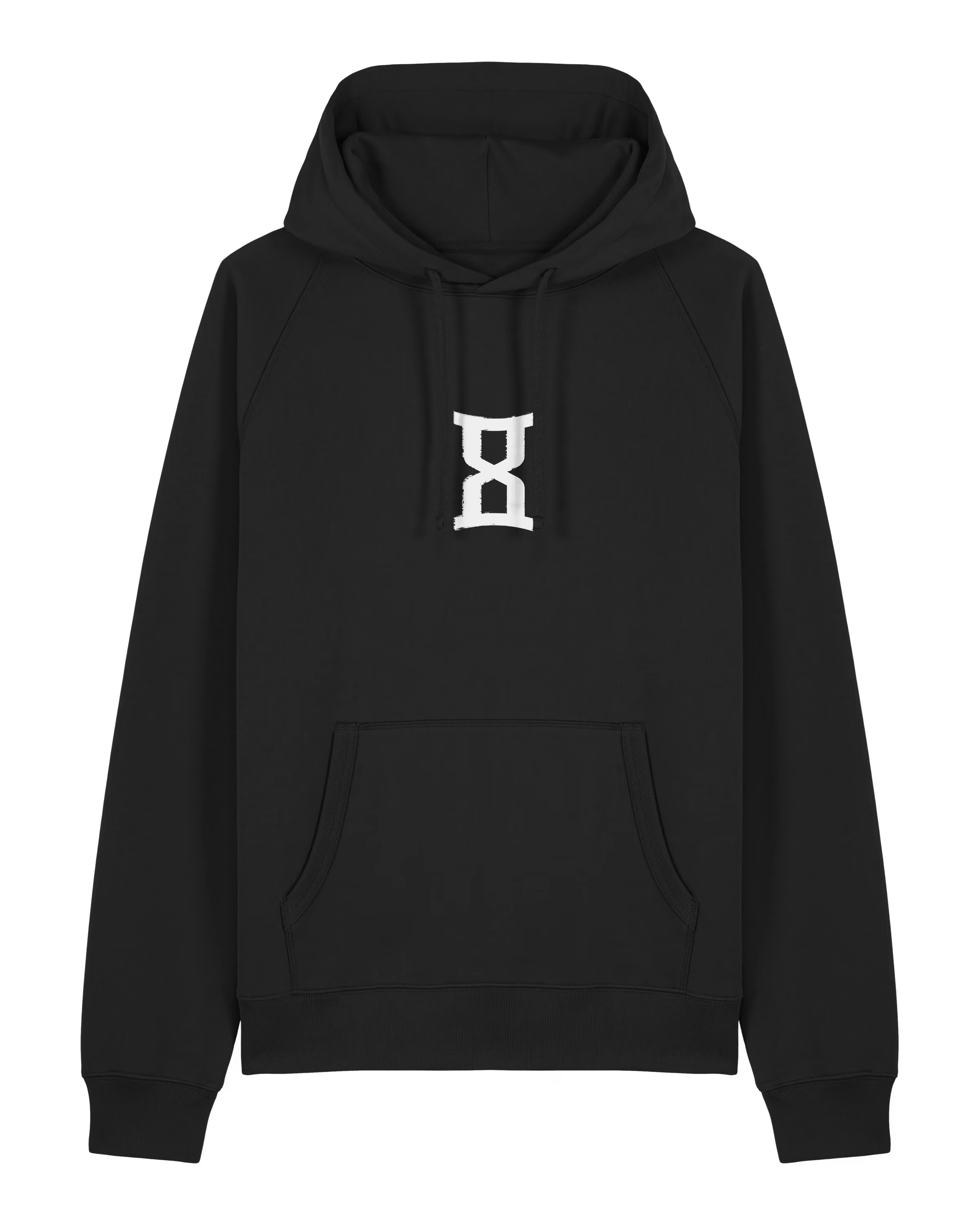 DISTRESSED LOGO BLACK HOODIE